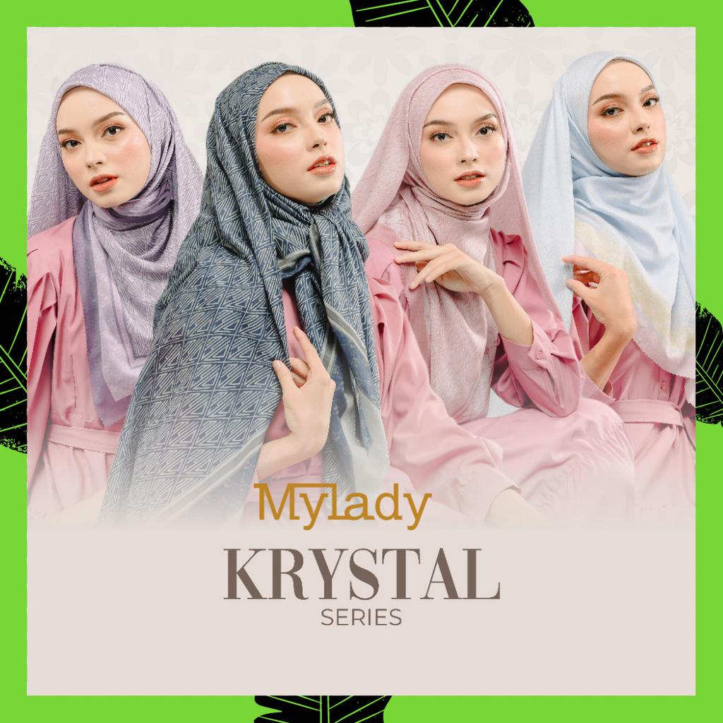 Kerudung MyLady Kristal Krystal Series Ori Jilbab My Lady Hijab Voal Motif Premium Segi Empat Terbar