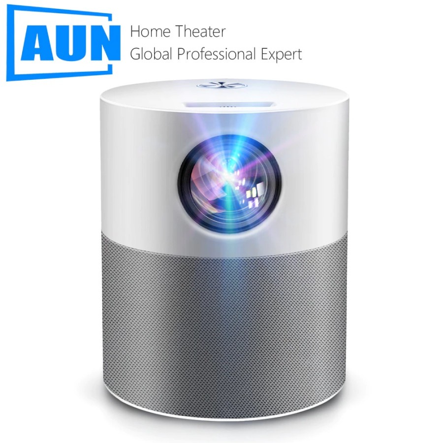 AUN Proyektor Mini Portable Projector Android 9.0 1080P 4000lm - ET40S - Gray/White