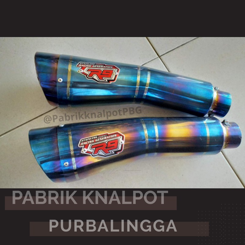 FULLSISTEM KNALPOT MOTOR RACING R9 H2 BLUE  pulsar PABRIK GROSIR PURBALINGGA MURAH