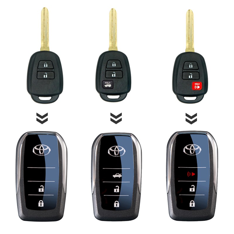 Rumah / Casing Kunci Remote Mobil Model Flip Untuk Toyota VIOS GEN 3 Yaris / Toyota VIOS GEN 4 / RAV4