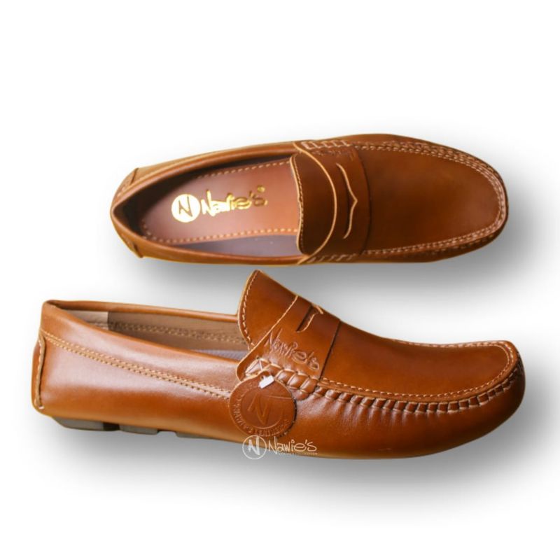 Nawies - Prank Shoes Sepatu Pria Bahan Kulit Sapi Asli OUTSOLE Jahit Tembus Casual Formal