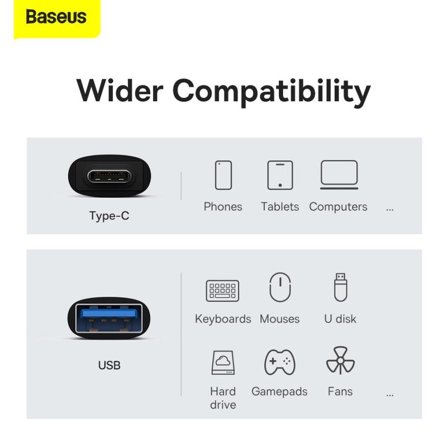 Baseus Adaptor Converter Otg Usb A To Type C / Converter Otg Usb To Type C