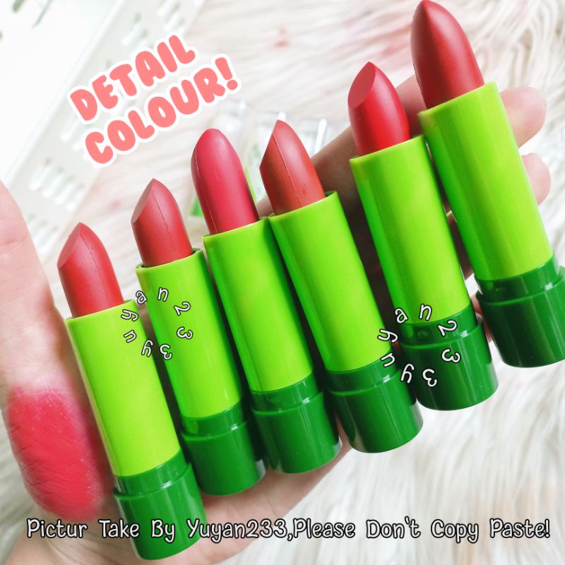 PROMO PER 6 PCS!!!LIPSTIK MATTE VELVET COLOUR ALOEVERA HASAYA GIRL HH1067