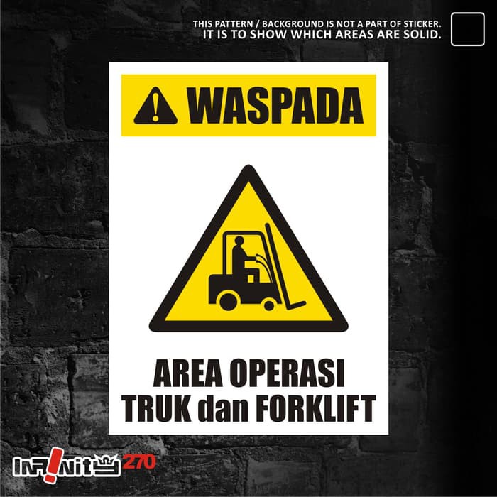 

Sticker Safety Sign K3 Waspada Area Operasi Forklift 30Cm Wskim-112 Murah