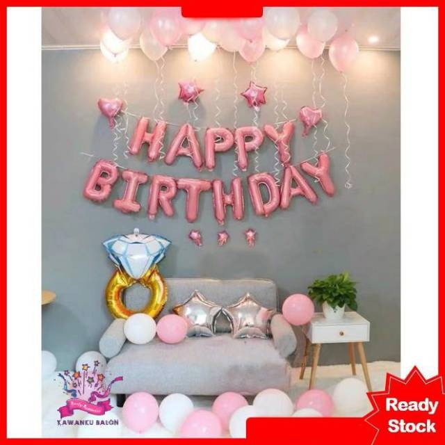 HAPPY BIRTHDAY DEKORASI PINKY/BLUE /DEKORASI ULANG TAHUN/DEKORASI ANAK/DEWASA