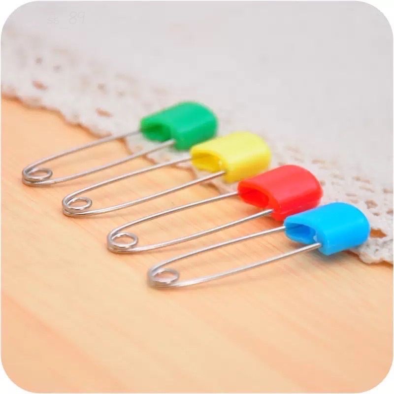 [ECER] Peniti Bayi Warna JUMBO Safety Pins Stainless Peniti Popok Bayi Baju Bayi Newborn ECERAN