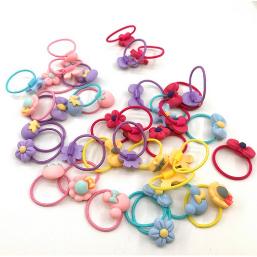 T&amp;Y Ikat Rambut Elastis Anak Motif Lucu Imut 40 Kunciran Rambut Anak Karakter Karet Rambut Import