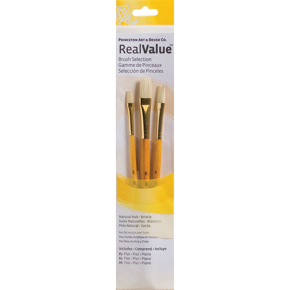 Princeton Real Value - No. 9104  Natural-Bristle Set of 3 brushes