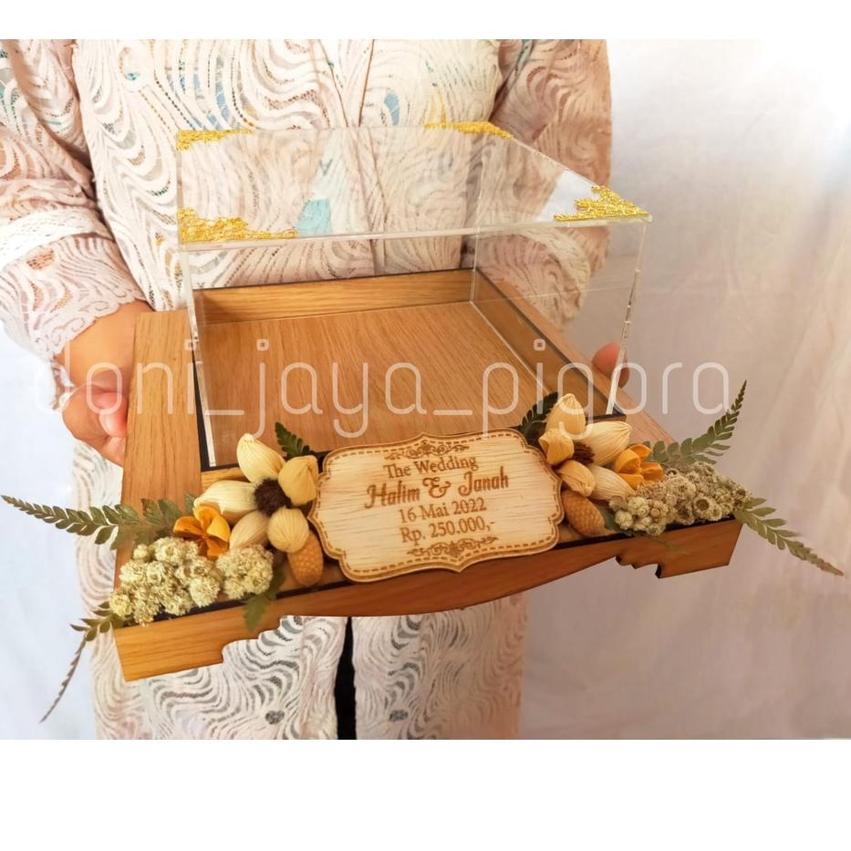 (BEST SELLER) [BESAR] Kotak Uang Mahar Rustic Besar / Box Uang Dried Flower Besar