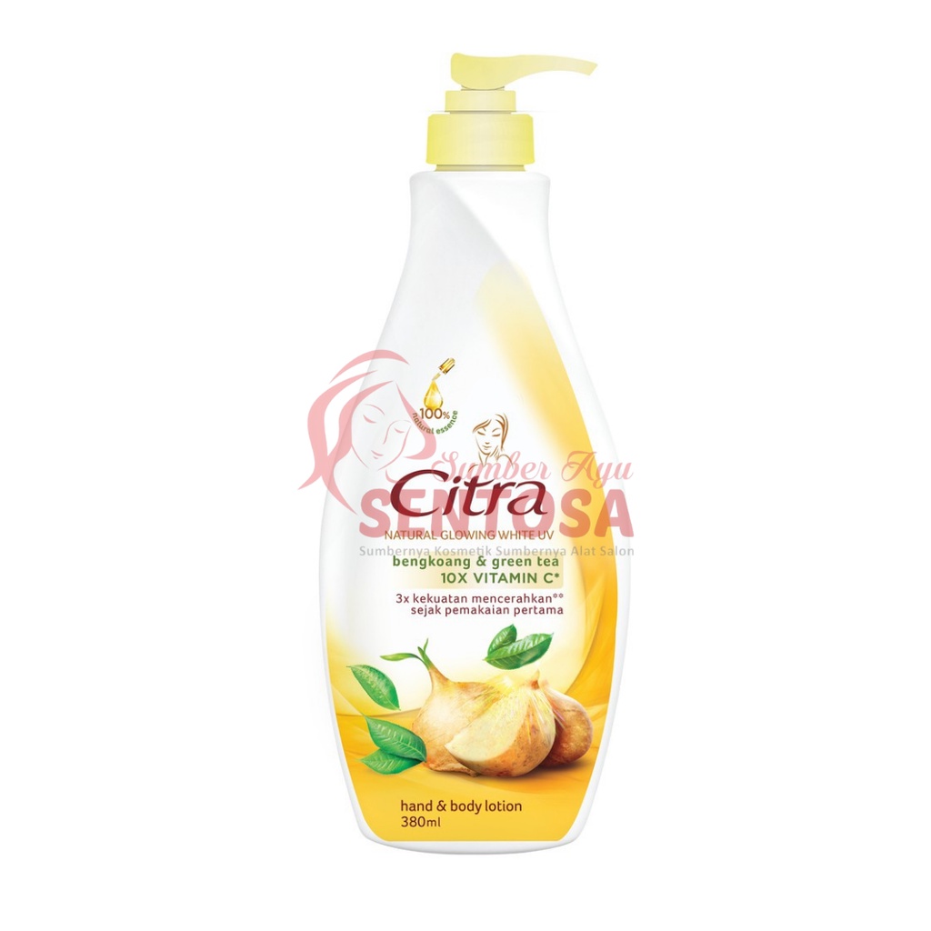 CITRA HAND &amp; BODY LOTION BENGKOANG NATURAL GLOW UV 380 ML