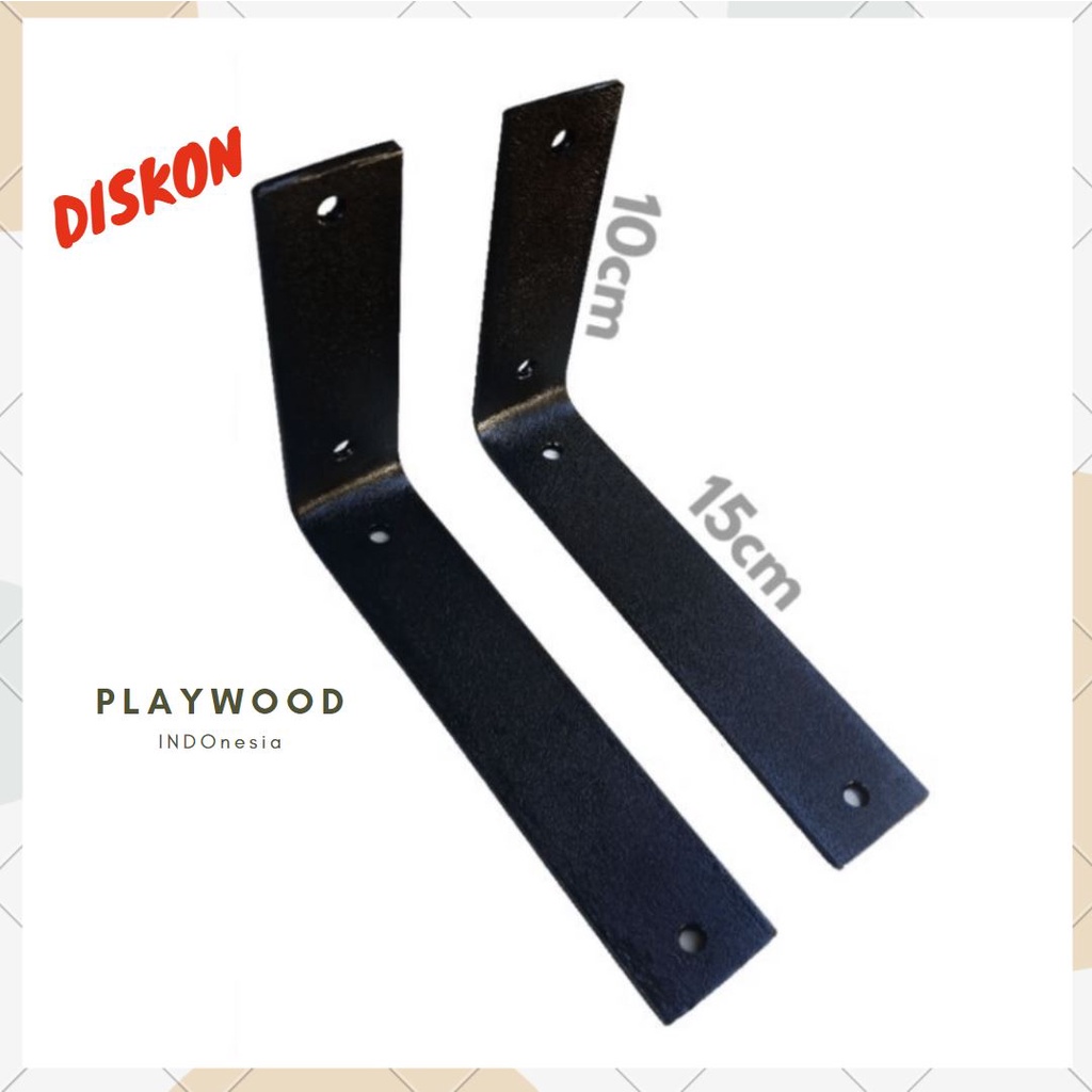 PlayWood -  Besi Siku ambalan dinding / siku l ambalan dekorasi dinding