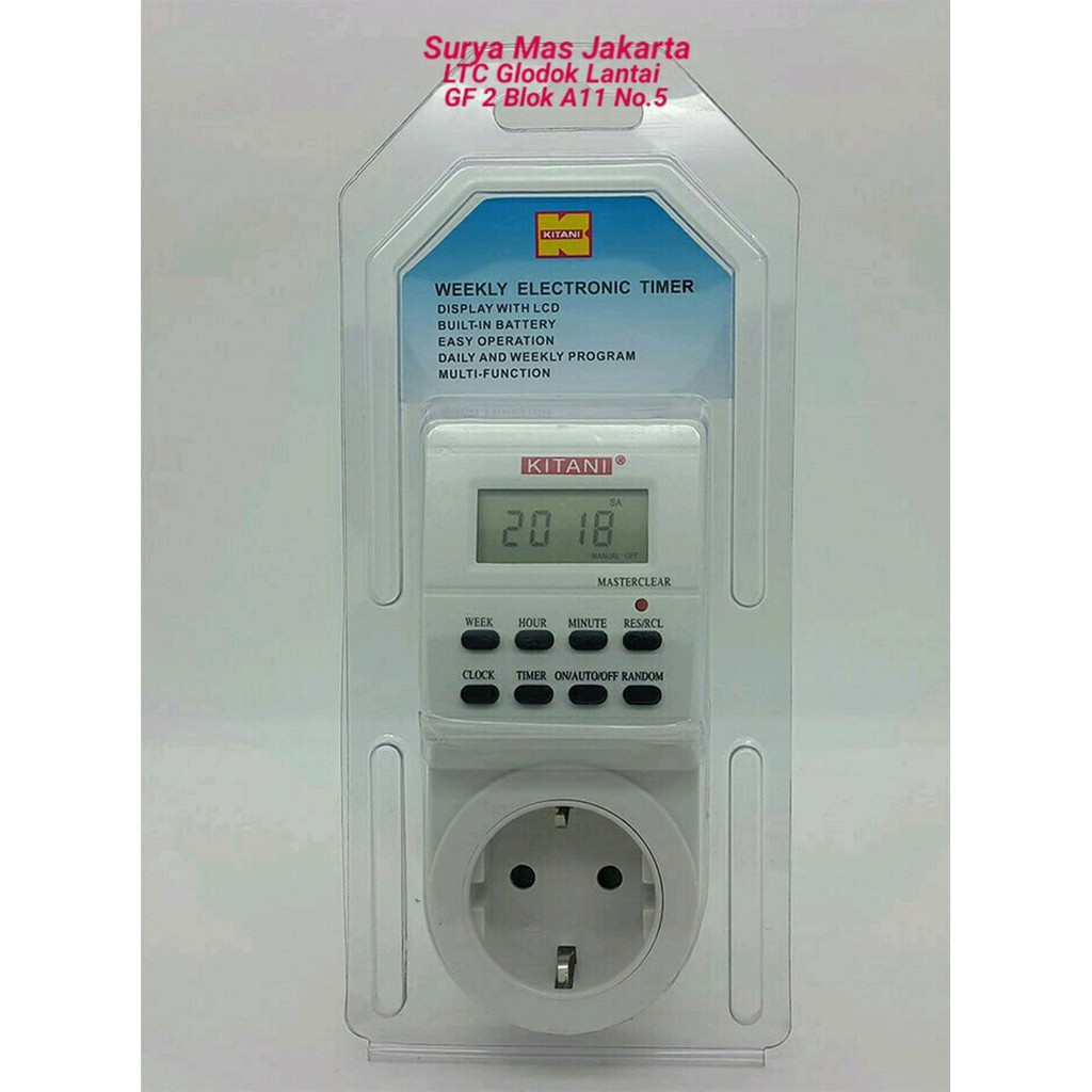 CUCI GUDANG Stop Kontak Timer Listrik Digital Kitani atau Stopkontak Digital Kitani Programmable