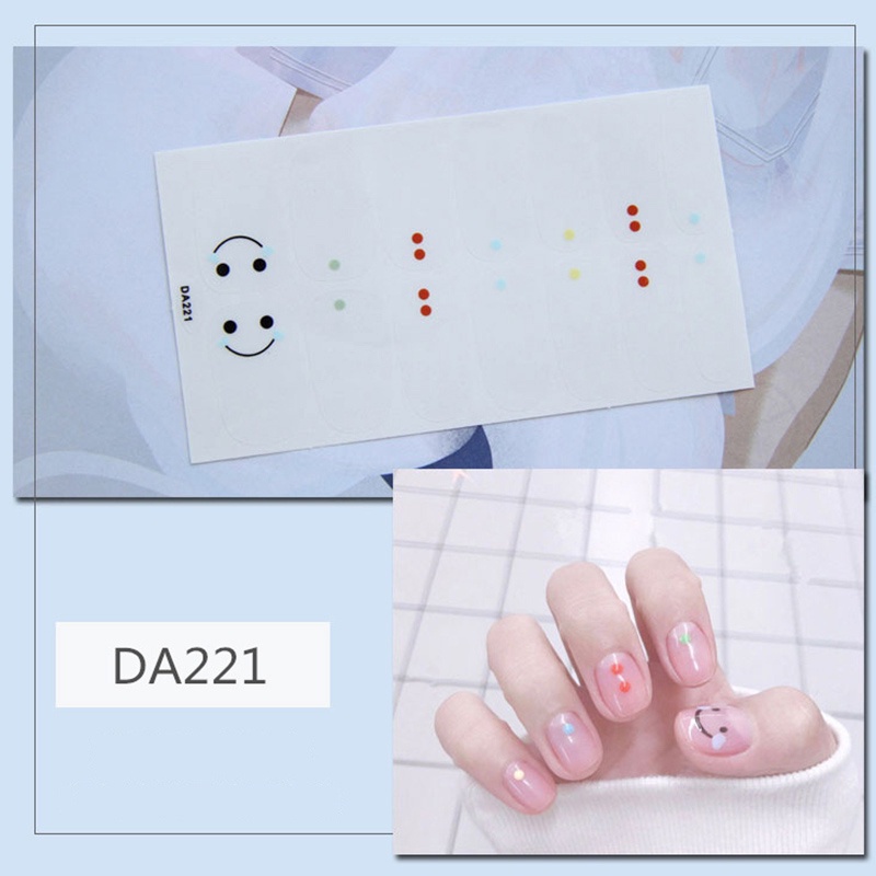 Da221-240 14 Pcs / Lembar Stiker Kuku Palsu 3d Bronzing Untuk Nail Art