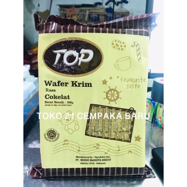 

TOP Wafer Krim Rasa COKELAT 300 gram | Biskuit Coklat Top 300g Murah