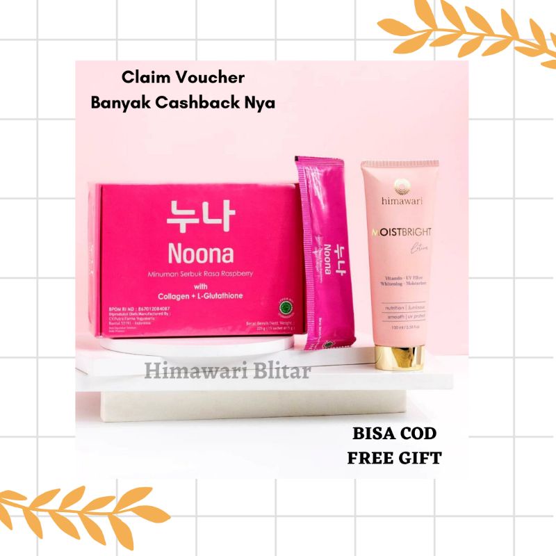 

Noona Collagen + MoistBright Lotion Himawari Paket Bundling HB Collagen Drink