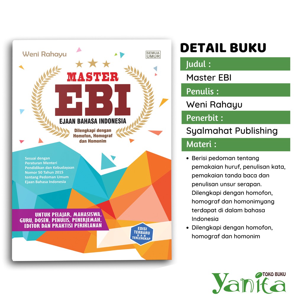 Syalmahat Publishing Buku Puebi EYD Master Ebi Ejaan Bahasa Indonesia