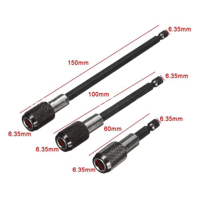 Obeng Hexagon Extension Rod Self Locking Post 3PCS -PH08