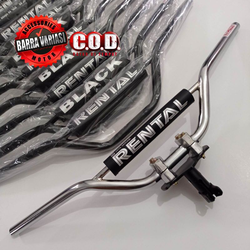 BEST PRODUK!!PAKET STANG CHROME RACING TRONDOL MATIC BEBEK HONDA YAMAHA SUZUKI