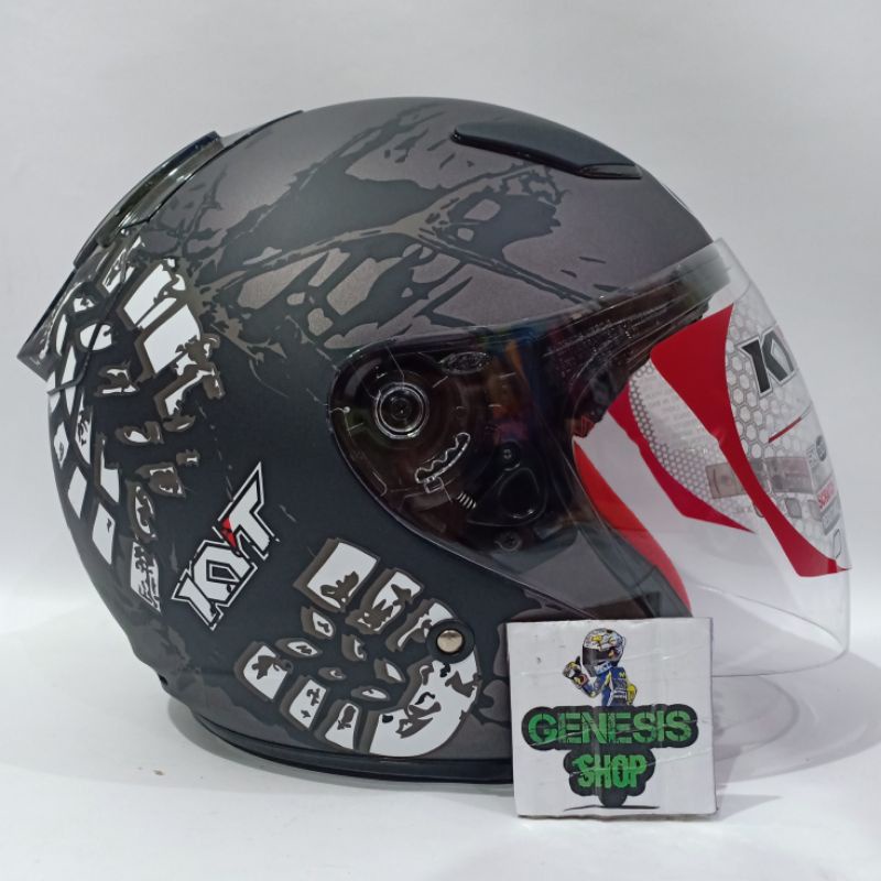 Helm KYT  half face helm KYT DJ MARU motif-#10 gunmetal doff