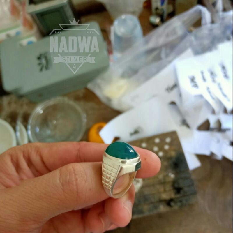 Cincin Batu Akik Perak Asli Murni Handmade