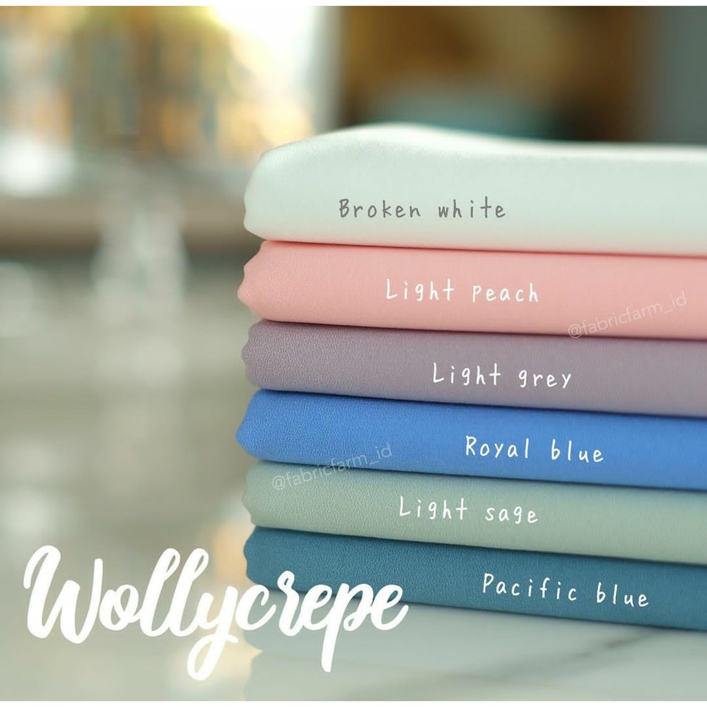 Kain Wollycrepe Grade A untuk Gamis,tunik,kulot,rok,jilbab,setcel