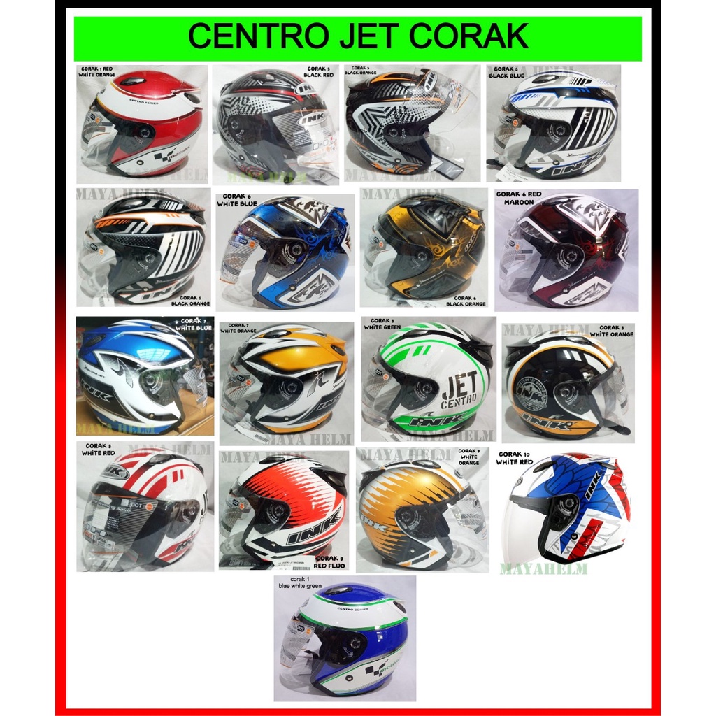 Helm INK Centro Jet Corak Full Face Original INK