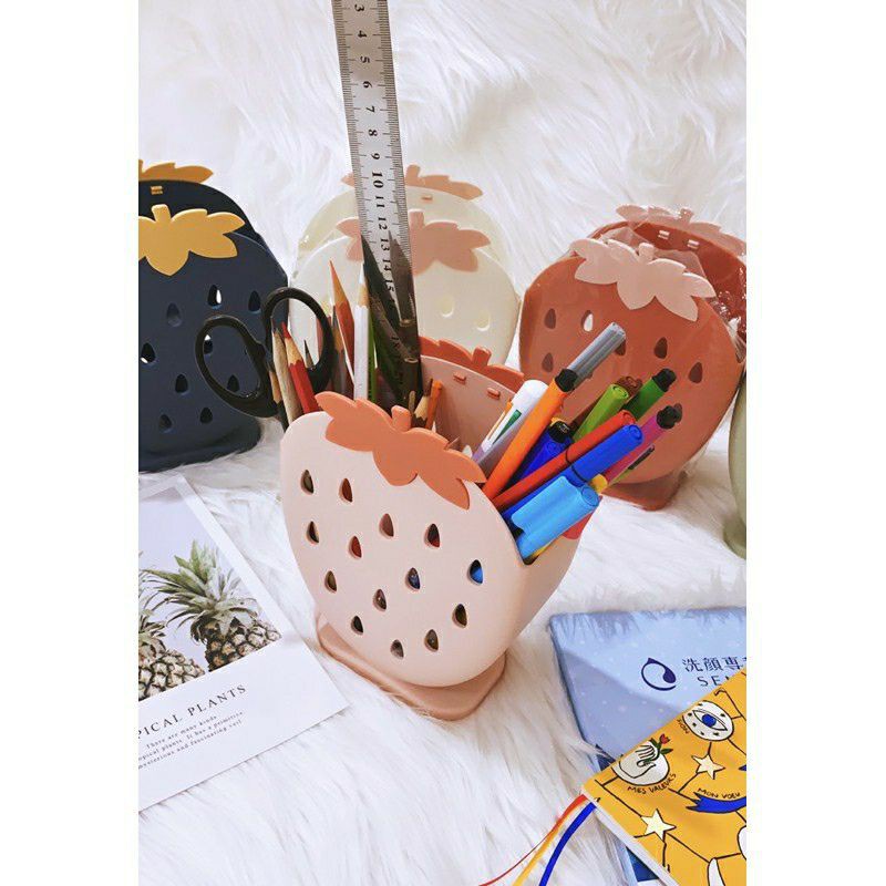 [TSS] Tempat Tirisan Sendok Garpu Motif Strawberry Lucu / Wadah Unik Motif Strawberry Serbaguna Lucu-2