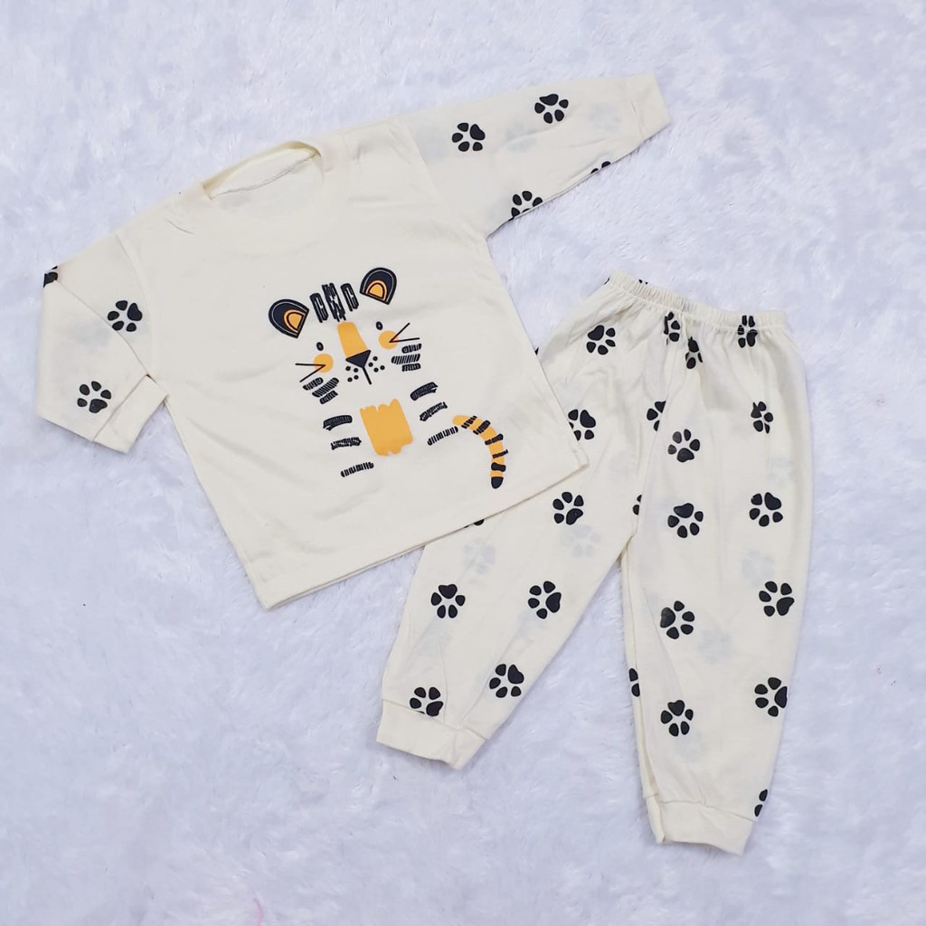 Setelan Piyama Bayi size 0 - 12 Bulan Piyama Tiger Baju Baby Gracia