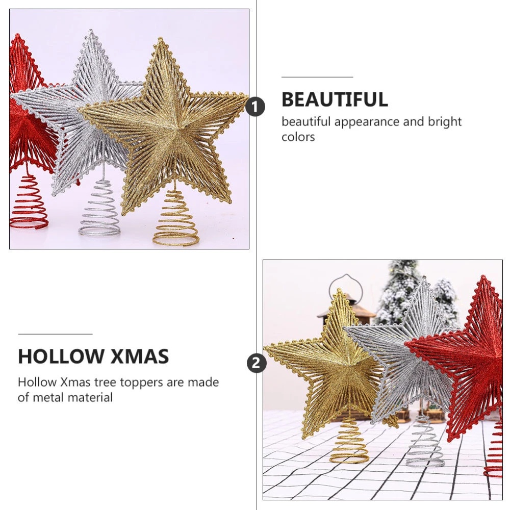 [Christmas Products] Christmas Tree Top Star Christmas Tree Sparkling Topper Decoration