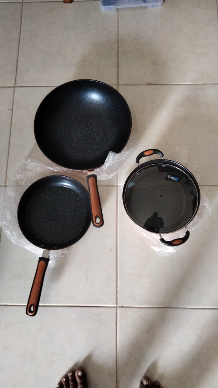 Gm Bear Marble Cookware Set 3 Pcs 1103 - Panci Set Marble Coating
