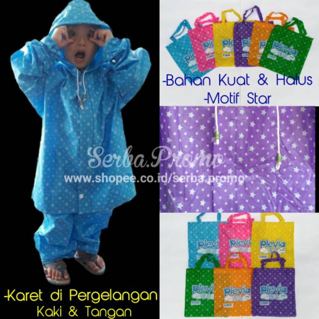 Jas Hujan Jaket Celana Anak Plevia 110 - Setelan Jas Hujan Anak lucu - Jas Hujan Anak TK - Jas Hujan Anak Lucu