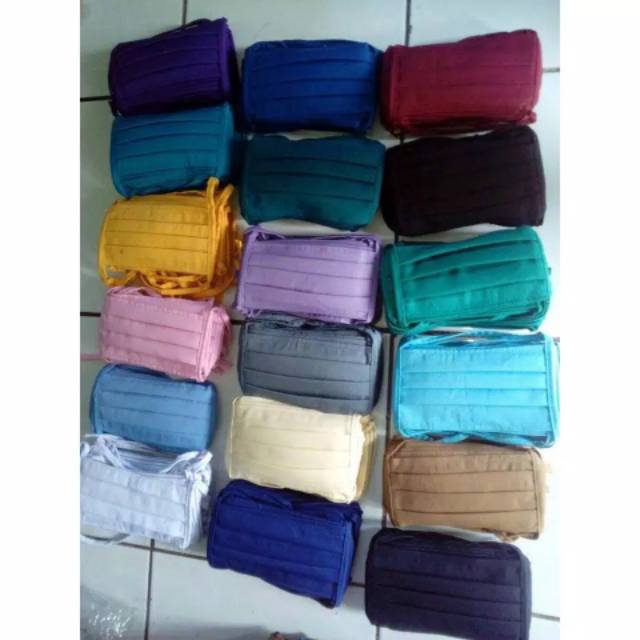 Masker kain polos warna model hijab tali panjang