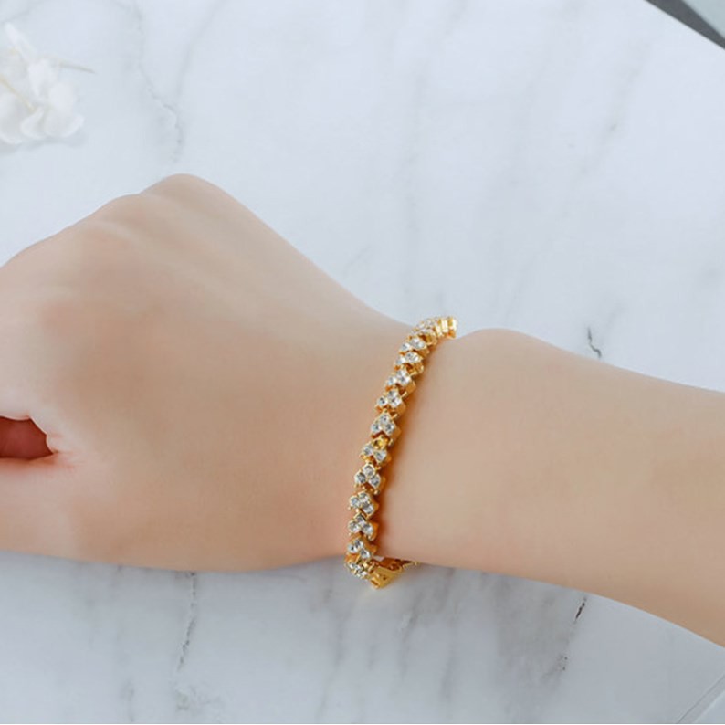 Gelang Perempuan DIAMOND KRISTAL Berlian Korea Style Fashion Women Bracelet Elegan