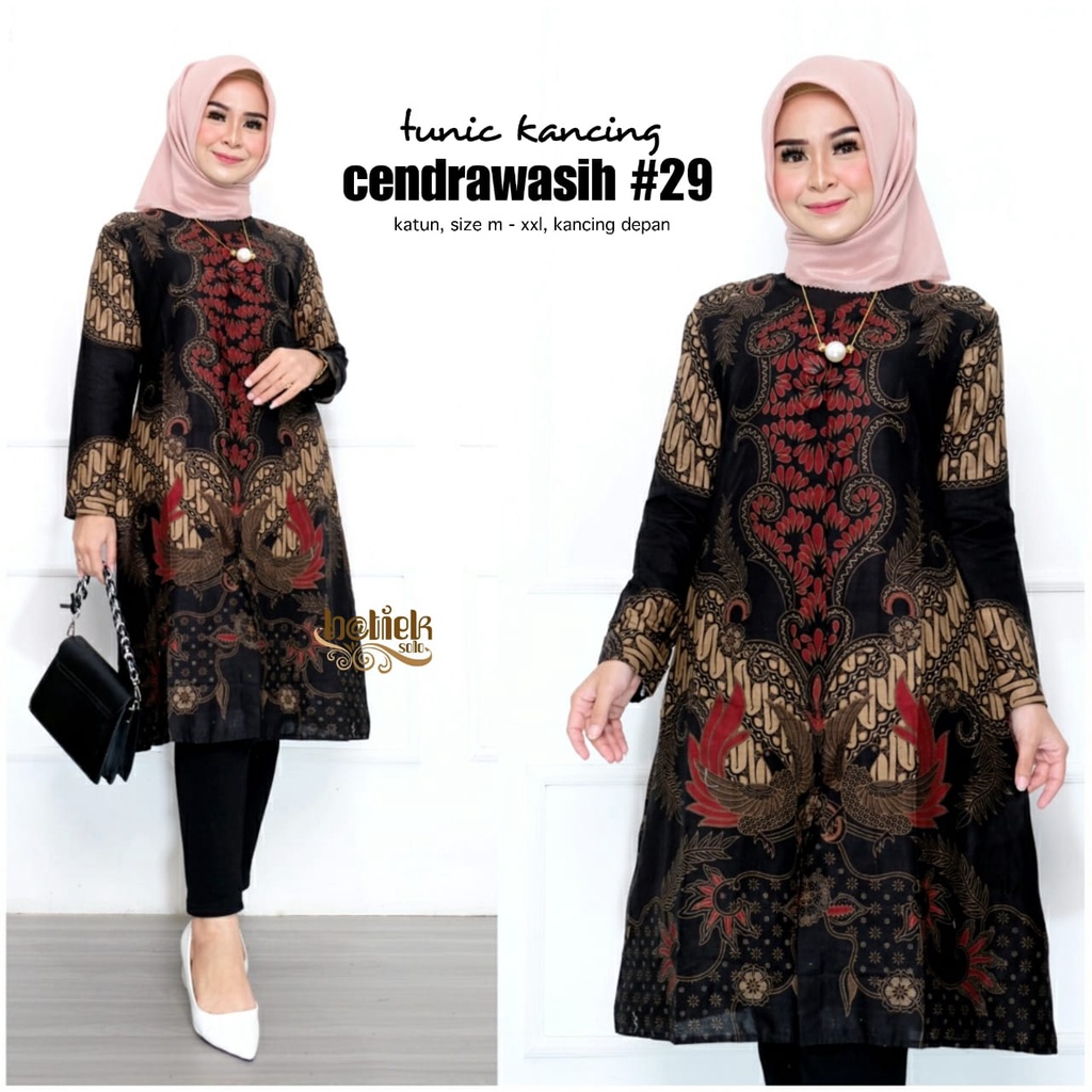 Cendrawasih Tunik Batik Wanita Kancing Depan BatikKondangan Wanita Tunik Katun Adem