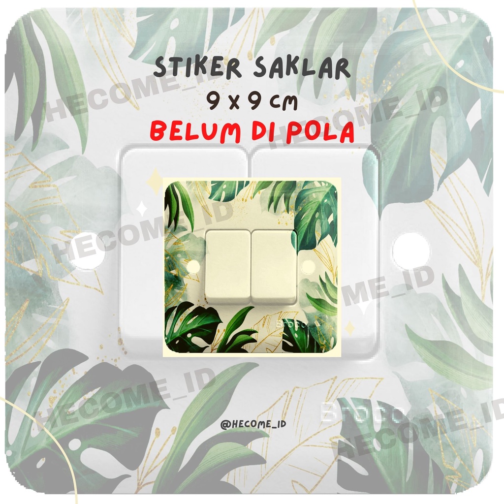 STIKER SAKLAR STICKER SAKLAR TOMBOL LAMPU MOTIF DAUN