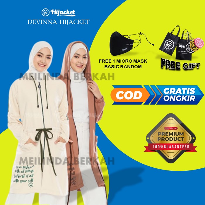 HIJACKET DEVINNA - HIJAKET ORIGINAL JAKET HIJABERS HOODIE WANITA / JAKET WANITA MUSLIMAH / JAKET PAN