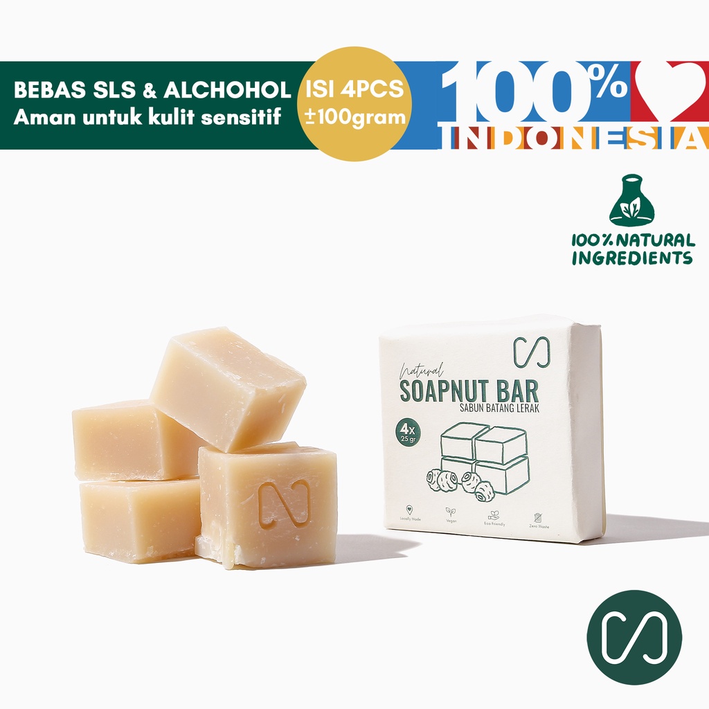 Sustaination Sabun Cuci Alami Lerak Padat Serbaguna Soap Nut Bar 110 bgr