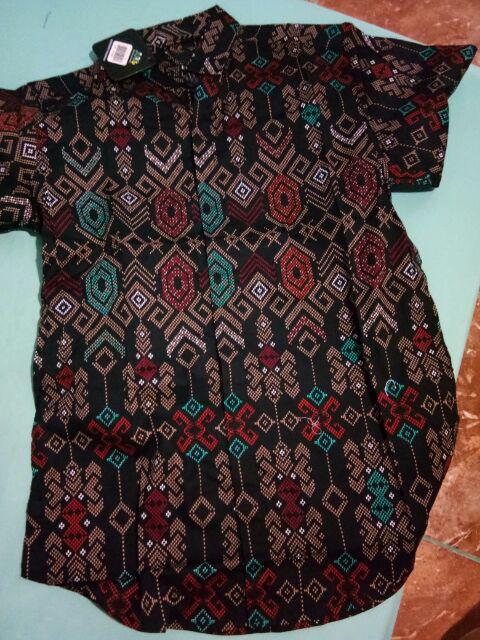 Dgm Fashion  Kemeja Batik Pria Lengan Pendek Songket /kemeja Tribal 6086