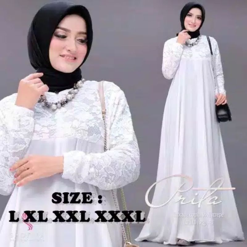 GAMIS PUTIH Modern Gamis Syari Gamis wanita Putih Polos terbaru Gamis Putih Murah Gamis manasik 2021-5