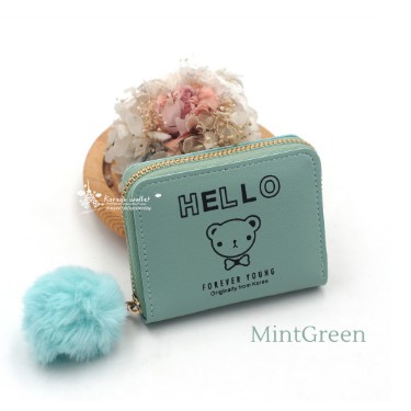 (COD) DOMPET WANITA PLUS POMPOM DOMPET KOIN KOREAN FASHION WALLET