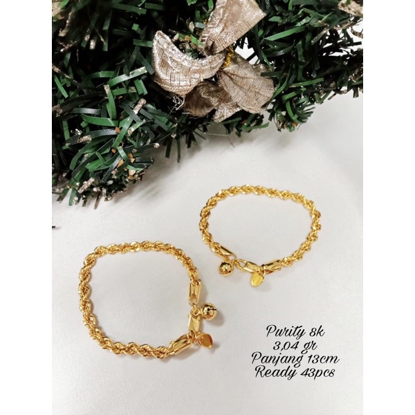 Gelang anak korea kadar 375 8karat yt 2gram panjang 13cm