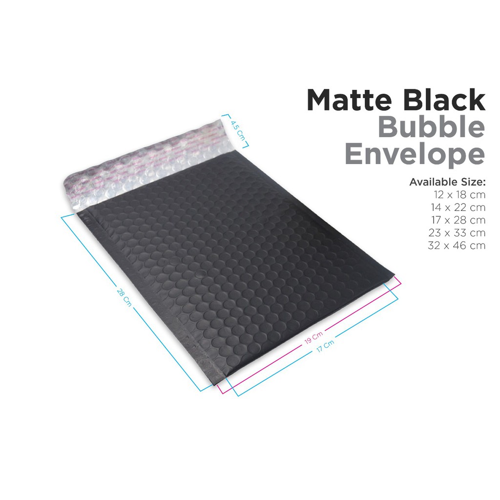 

Amplop Bubble 17 x 28 cm Black Doff (isi 25 lbr)