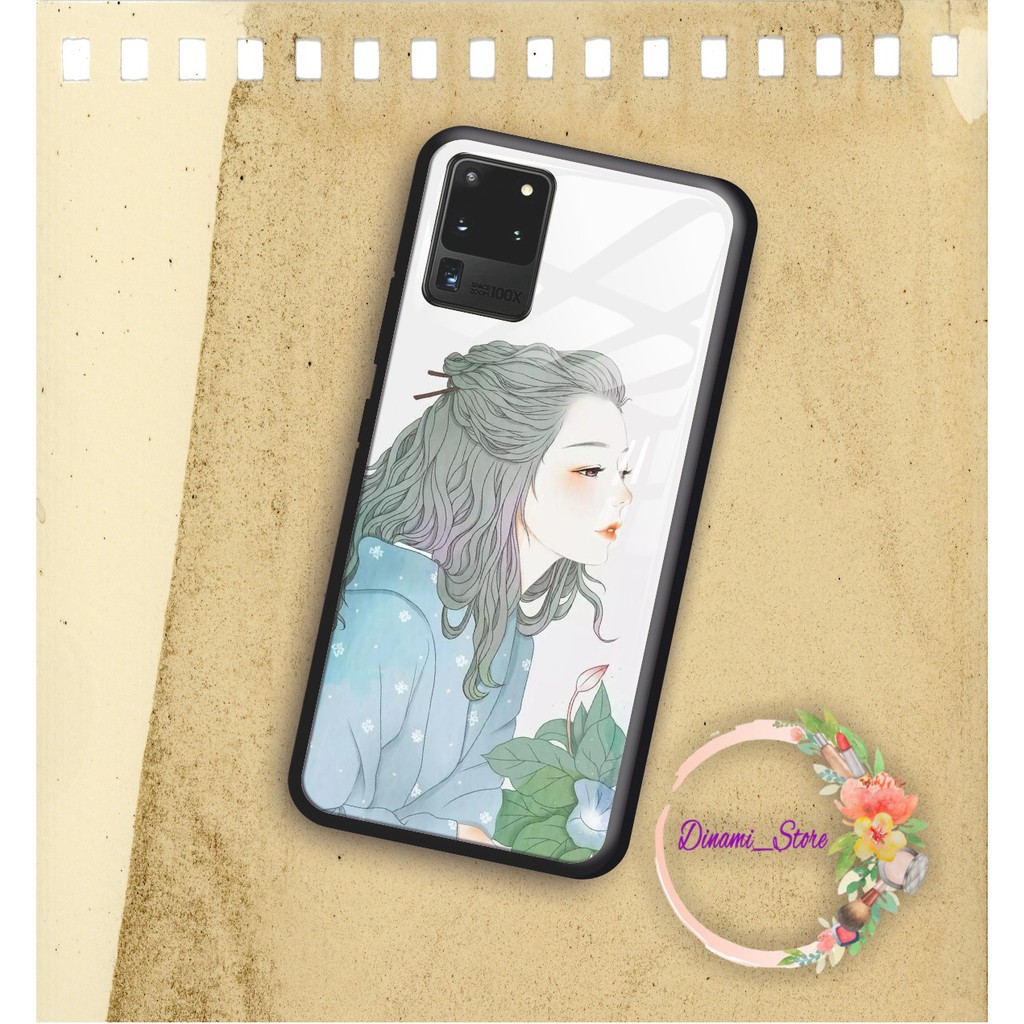 back case glass ART GIRL Vivo Y91 Y17 Y12 Y15 Y93 Y95 Y81 Y83 Y71 Y53 y20 Y30 Y50 V17 Y11 DST1245