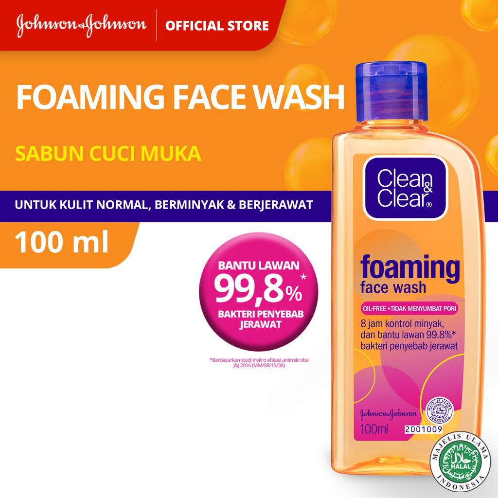 (INEED) (BPOM) CLEAN &amp; CLEAR  FACE WASH Sabun Cuci Muka 100ml Foaming / Natural Bright / Fruit Essentials