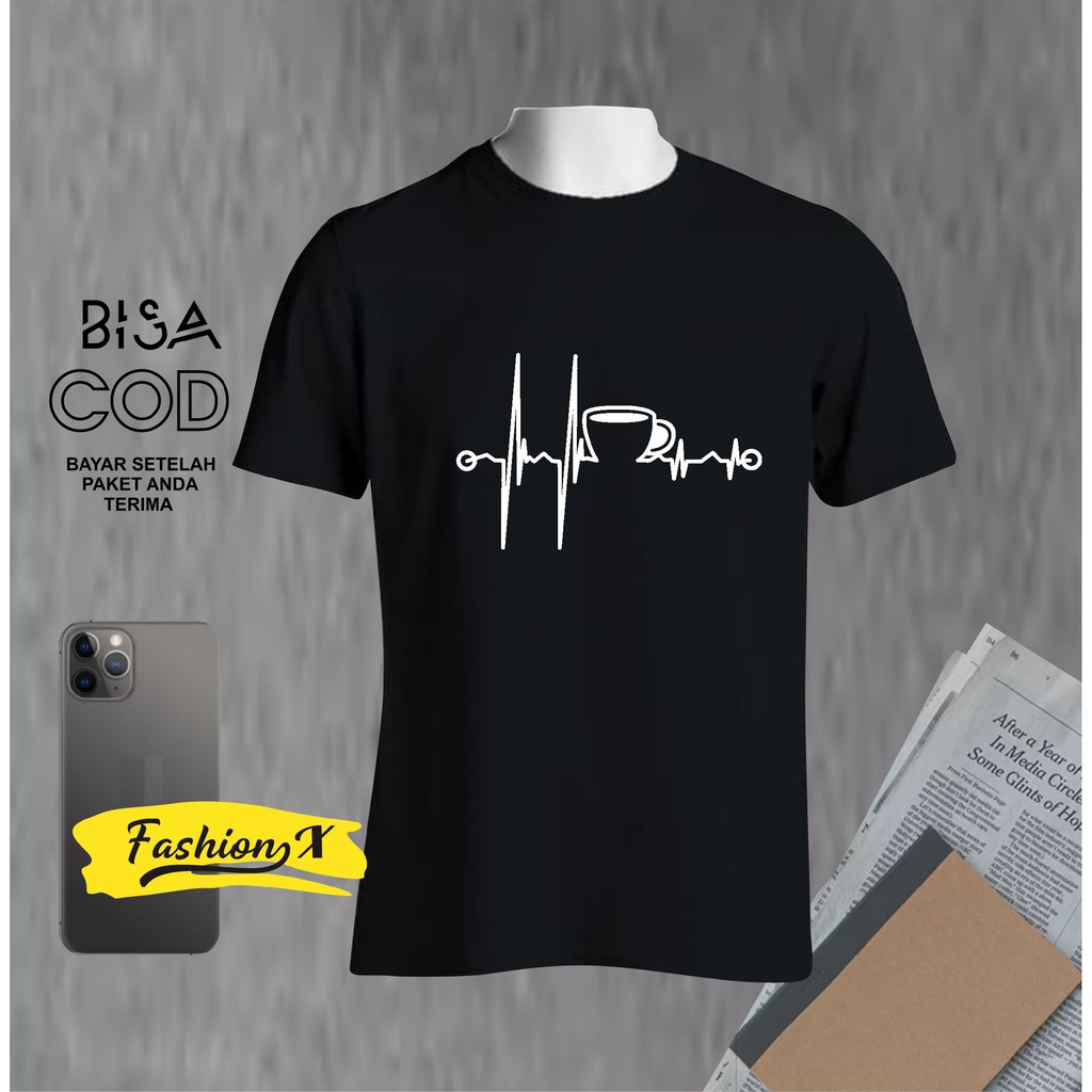 Kaos Pria Distro Keren Denyut Gelas Bandung Original Murah/Baju Oblong Katun 30s