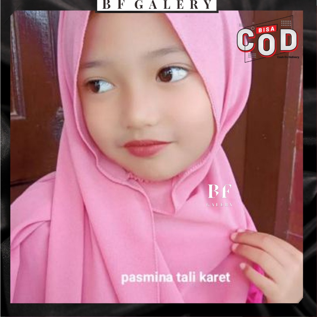 BFJ012 Pashmina Instan Anak dengan Tali Karet Usia 2-10 thn / Pastan Anak / Hijab Anak Instan/ Jilbab Anak PROMO TERMURAH