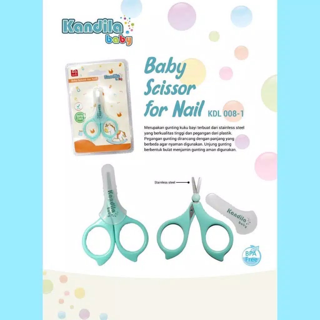 Kandila Baby Scissors for Nail KDL 008-1 - Gunting Kuku