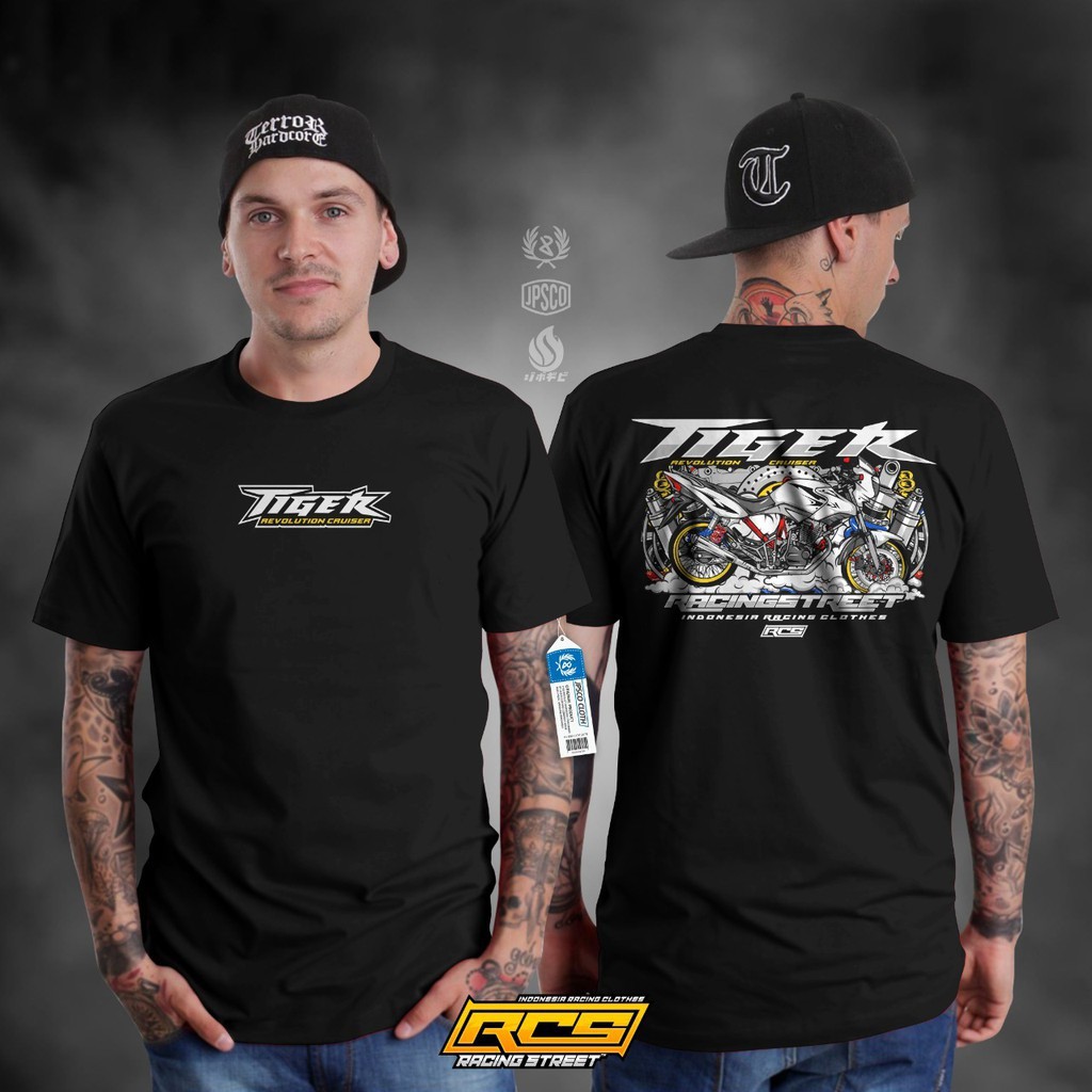 Baju Atasan Kaos Distro Motor Pria Lengan Pendek Terbaru Keren 2022 Honda CB GL Herex Tiger 2000