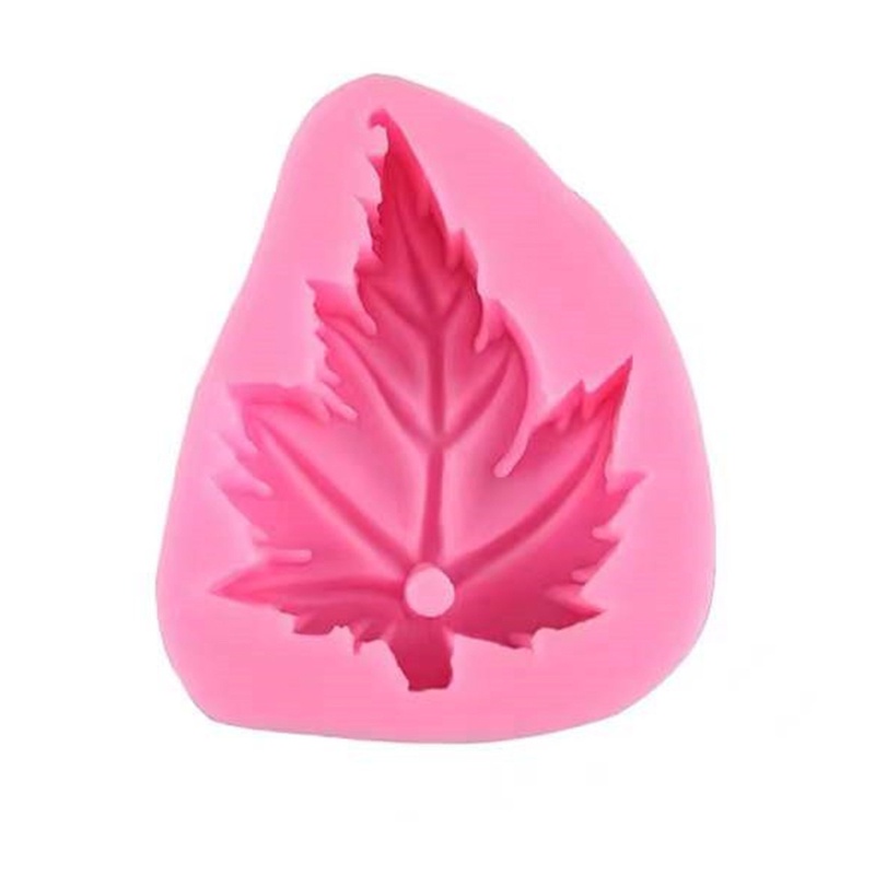 SIY  Leaves Shaped Handmade Keychain Silicone Mold with Hole for DIY Cupcake Decor