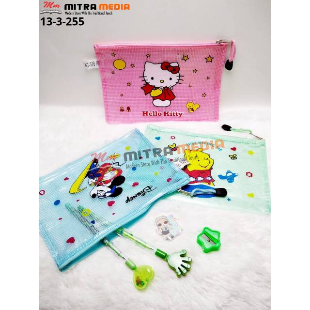 

TEMPAT ALAT TULIS PLASTIK TRANSPARAN JALA MOTIF KARTUN